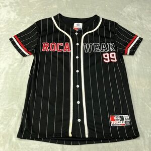 Vintage Rocawear 99 Baseball Jersey Pinstripe Black White Y2K Hiphop Mens Small